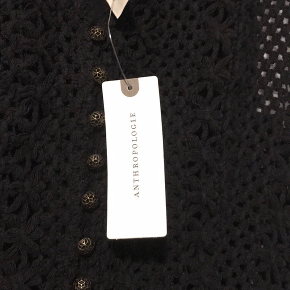 NWT Anthropologie Black Crochet Knit Dress - Picture 4 of 4